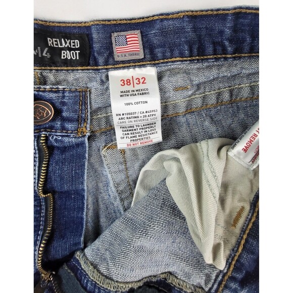 Ariat FR M4 Relaxed Boot Cut Jeans Men 38x32 Blue Flame Resistant Denim Workwear - Picture 6 of 11